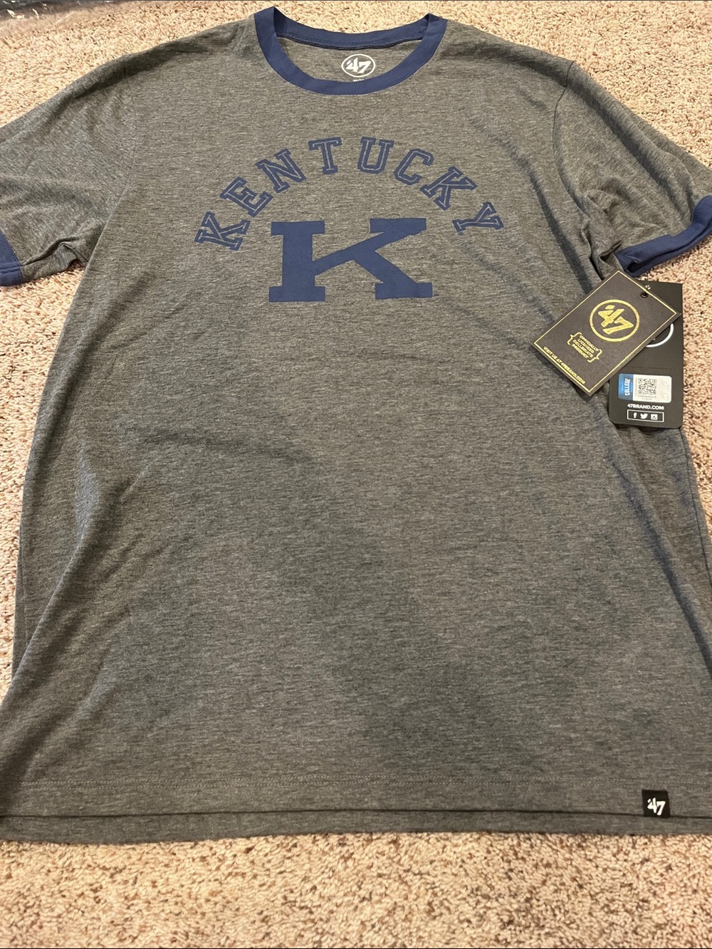 47 Kentucky Gray T‑Shirt with Blue Trim and Logo